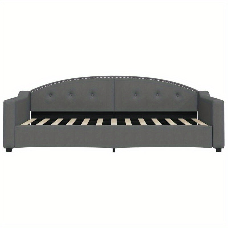 Slaapbank – Bedbank – Sofa Bed – Klikbed – Uitklapbank – Donkergrijs – Compact 90x200 cm – Stevig Houten Frame