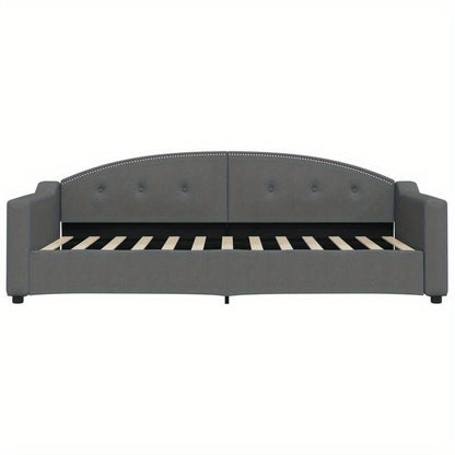 Slaapbank – Bedbank – Sofa Bed – Klikbed – Uitklapbank – Donkergrijs – Compact 90x200 cm – Stevig Houten Frame