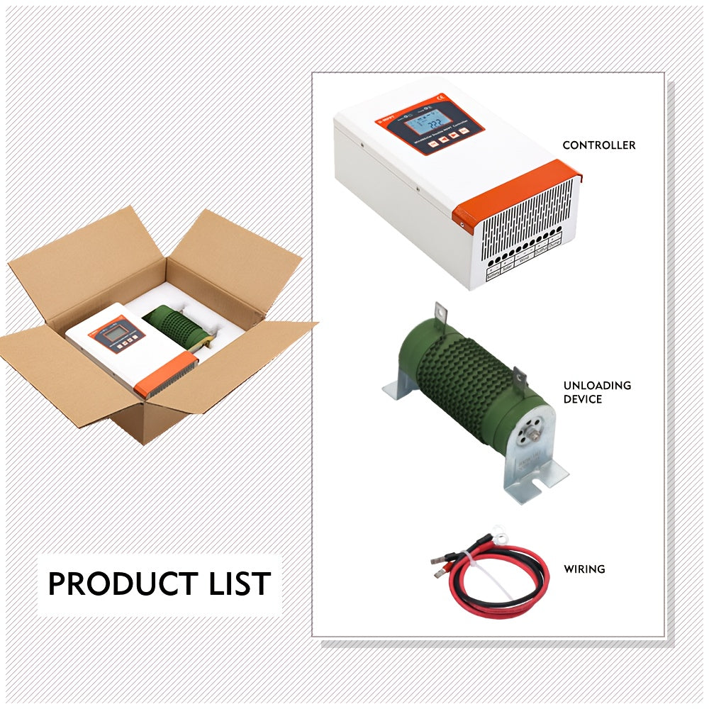Dubbele MPPT Wind-Zonne-Energie Regelaar – Hybride Laadregelaar – Zonnelader – Windlader – Automatische Spanningregulator – 3000W 24V/48V – LCD Display – Hoog Rendement & Bescherming Tegen Overbelasting
