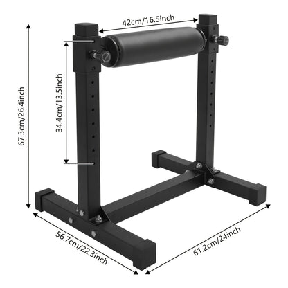 Split Squat Stand – Single Leg Squat Stand – Enkelsquat Hulpmiddel – Enkelroller – Beensteun – Zwart – Verstelbare Hoogte 9 Standen – Robuust Q235 Koolstofstaal