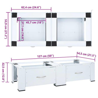 Wasmachine Onderkast – Wasmachine Onderstel – Wasmachine Plint – Wasmachine Sokkel – Wasmachine Basis – Dubbele Wasmachine Onderkast – Stevig Kunststof – Verstelbare Voeten