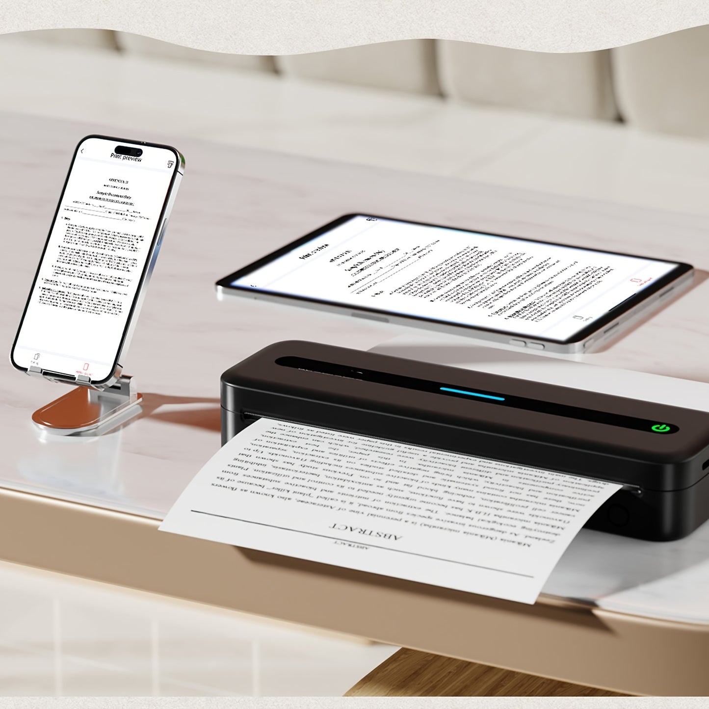 Draagbare printer – Mobiele printer – Pocket printer – Thermische printer – Bluetooth printer – Inktloos printen – USB oplaadbaar – Ondersteunt A4 en US letter formaat