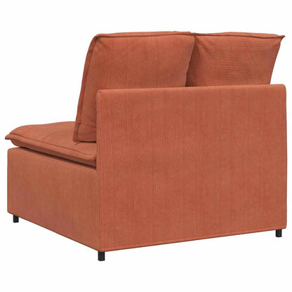 Modulaire Bank – Modulaire Banken – Modulair Sofa – Loungeset – Zithoek – Corduroy Bekleding – Stevig Metalen Frame – Rood-Orange Variant