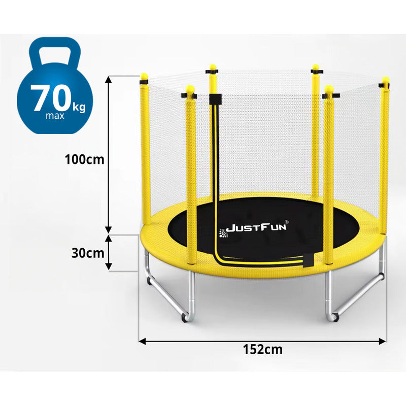 Trampoline – Springkussen – Buitenspeelgoed – Speeltoestel – Fitness trampoline – 152 cm Diameter – Stevig Beschermnet 100 cm Hoog