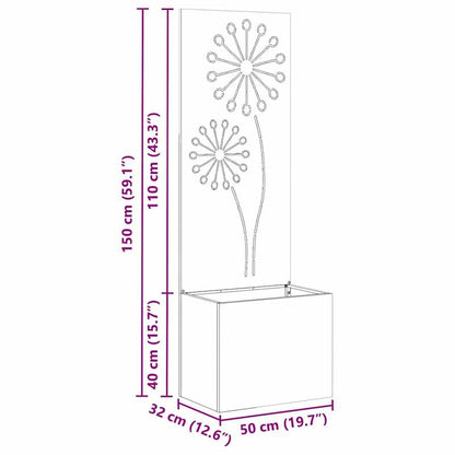 Zwarte Bloempot – Decoratieve Plantenbak – Grote Tuinpot – Balkonbak – Outdoor Plantenbak – Metaal – 50x140 cm – Modern Design