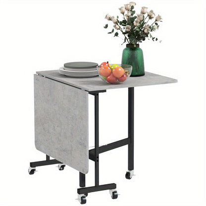 Uitbreidbare Eettafel – Uitschuifbare Tafel – Dinertafel – Uitklapbare Eettafel – Ruimtebesparende Tafel – Voor 4-6 Personen – Stabiel Stalen Onderstel – Modern Landelijke Stijl