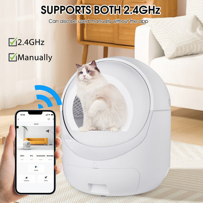 Kattenbak Elektrisch – Automatische Kattenbak – Zelfreinigende Kattenbak – Automatische Schepfunctie – Slimme Kattenbak Met App – Grote Inhoud 10L – Dubbele Geurverwijdering
