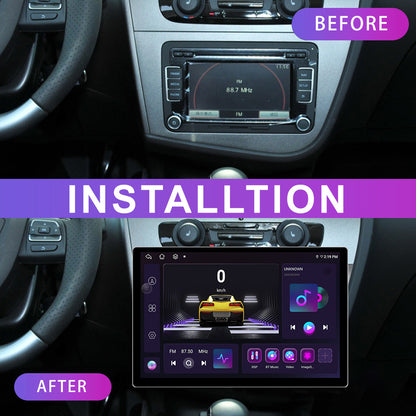 Android Autoradio – Multimedia Systeem – Carplay Radio – Touchscreen Navigatie – Auto Stereo – SEAT LEON 2005-2012 Links – 9 Inch Scherm – 4GB RAM & AHD Achteruitrijcamera