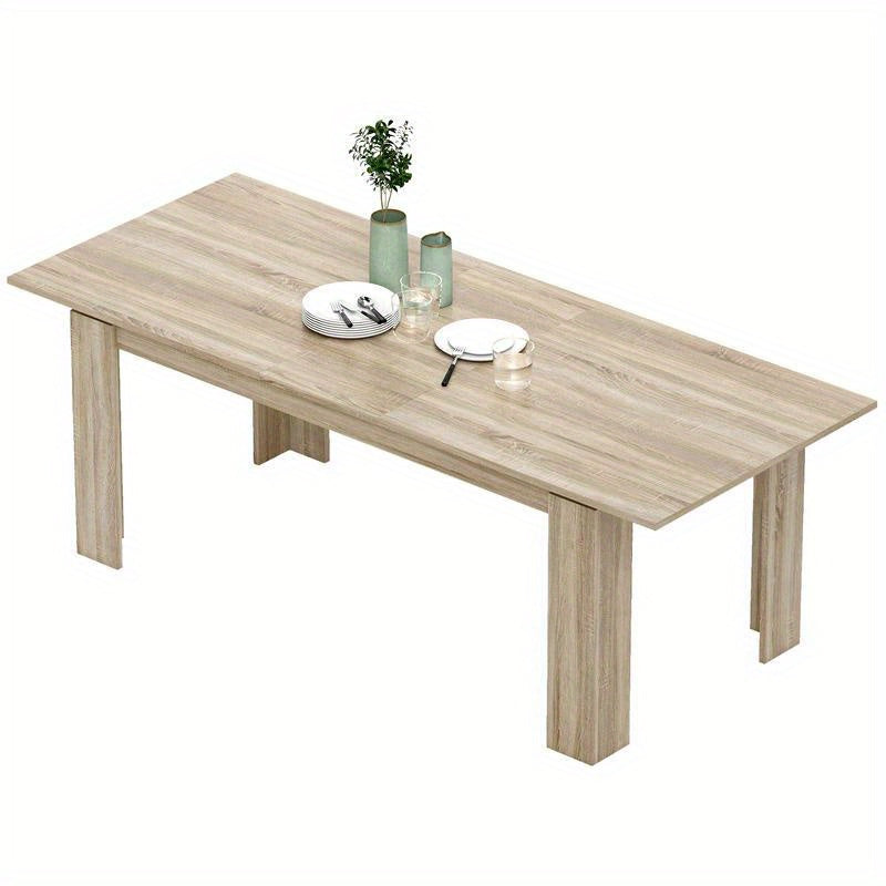 Expandable Dining Table Extendable from 180 to 260cm (70.8” to 102.4”), Seats 6-10 People, Quick Assembly Space-Saving Modern Rustic Wood Table Suitable for Families/Gatherings, Living Room, Dining Room, Kitchen