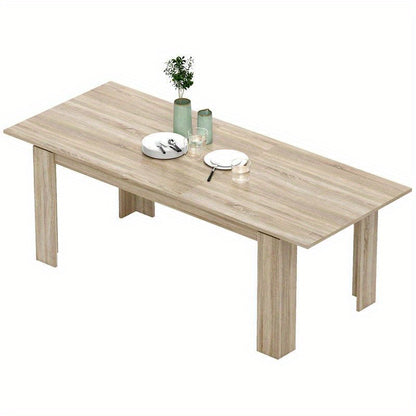 Expandable Dining Table Extendable from 180 to 260cm (70.8” to 102.4”), Seats 6-10 People, Quick Assembly Space-Saving Modern Rustic Wood Table Suitable for Families/Gatherings, Living Room, Dining Room, Kitchen