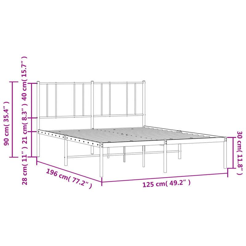 Modern Minimalist Bed Frame with Headboard - Heavy-Duty All-Metal Construction, Tool-Free Assembly, Extra Long Legs for Stability - Fits Standard Mattresses - Ideal for Small Spaces & Contemporary Bedrooms - 120x190cm (47x75i