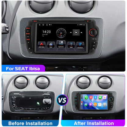Autoradio – Auto Stereo – Multimedia Speler – Navigatiesysteem – In-Dash Unit – Android 14 – 7 Inch Touchscreen – 2GB RAM 64GB opslag – Draadloos CarPlay & Android Auto – AHD Achteruitrijcamera & DVR