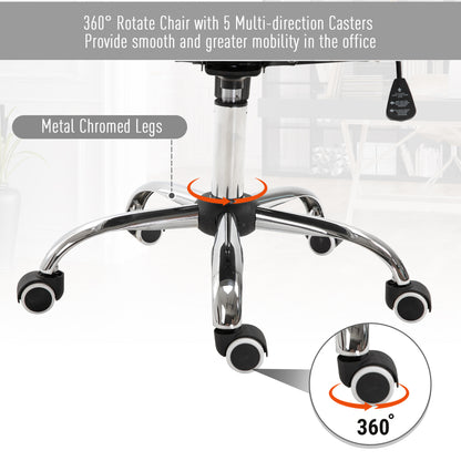 Bureaustoel – Ergonomische Stoel – Office Chair – Draaistoel – Bureau Stoel – Roze PU Bekleding – Verstelbare Hoogte 95-105 cm – Max 120 kg Belastbaar
