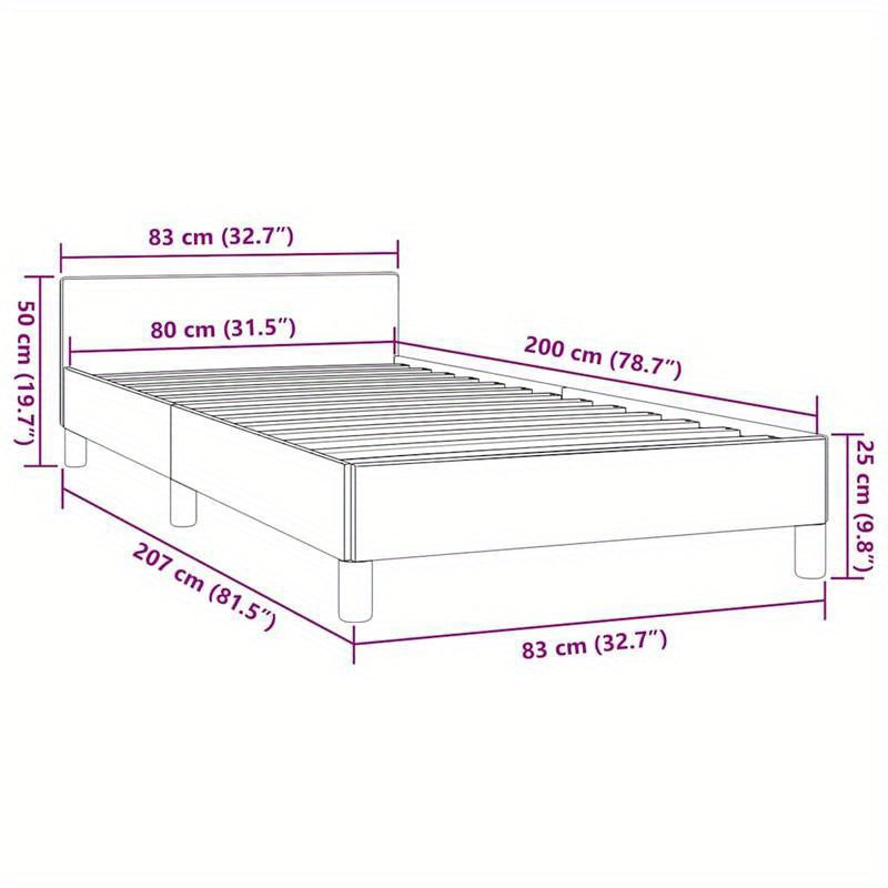 Bed frame without Mattress Marrone Scuro 80x200cm Tissue Practical, removable, suitable for all seasons