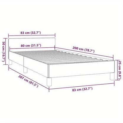 Bed frame without Mattress Marrone Scuro 80x200cm Tissue Practical, removable, suitable for all seasons