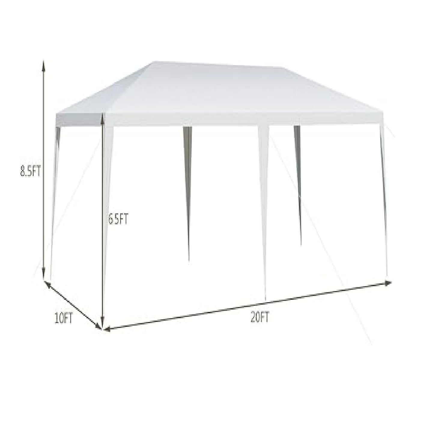 Buitenluifel Tunnel – Muurloze Tent – Tuinluifel – Schaduwdoek – Kampeertent – Ruime Luifel 298x596 cm – UV Bescherming en Sterk Oxford Stof