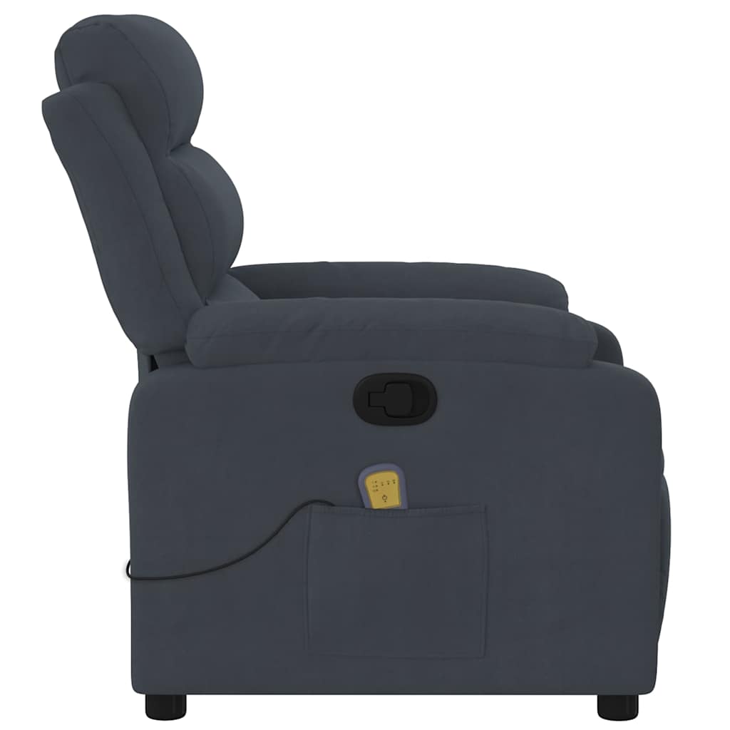 Relaxfauteuil – Relaxstoel – Zithoekstoel – Loungestoel – Fauteuil Donkergrijs – Handmatig Verstelbaar – Zacht Stof – Stevig Hout-Metaal Frame
