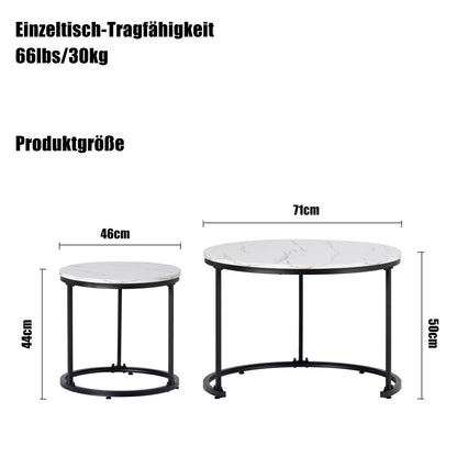 Ronde Bijzettafels – Salontafel – End Table – Nesting Tafels – Woonkamer Tafels – Set Van 2 – Hoogwaardig Metaal – Ruimtebesparend Design