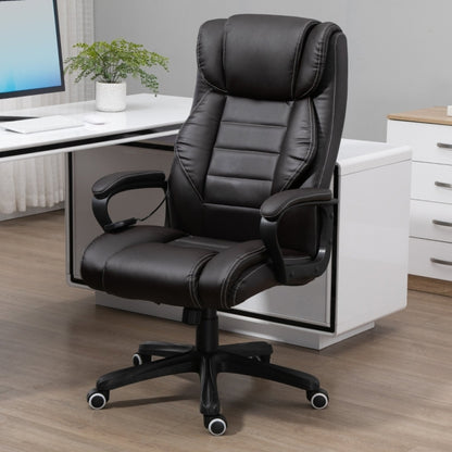Bureaustoel – Ergonomische Stoel – Office Chair – Gamerstoel – Bureaukruk – Verstelbare Hoogte – Lendensteun & Hoofdsteun – Stevig Metaal Frame – Vijfwielige Draaivoet – Gevoerde Armleuningen – Zwart