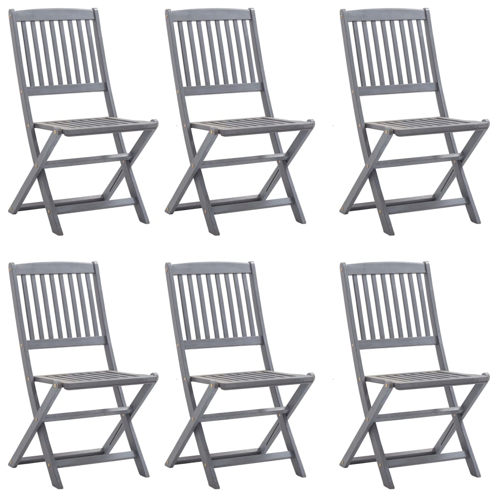 Vidaxl 5/7X Solid Acacia Wooden Garden Set Grey Terrace Set With/Without Armrest