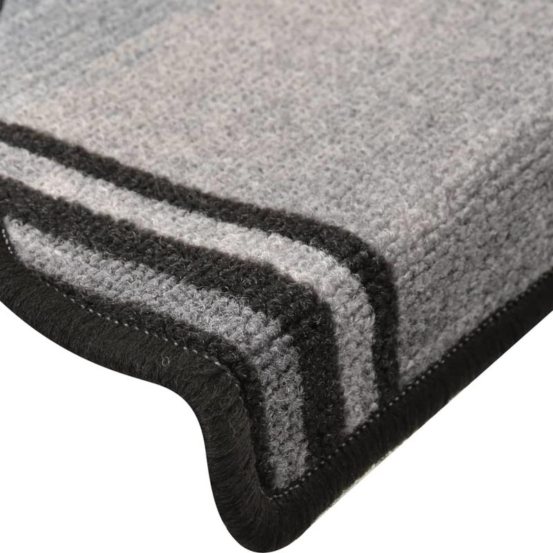 Trapmatten – Trapmat – Trapbekleding – Traptredematten – Trapmaantjes – Zelfklevend – 15 Stuks 65x21x4 cm – Zwart-Grijs – Antislip – Comfortabel