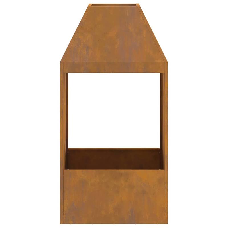 Fire Pit Brown 50 x 50 x 100cm Corten Steel - This Stylish Rectangular Outdoor Fire Pit Provides Warmth and Ambiance on Chilly Evenings. Durable Build for Long-Lasting Use, Eliminating Worries About Wear and Tear. Perfect Cho