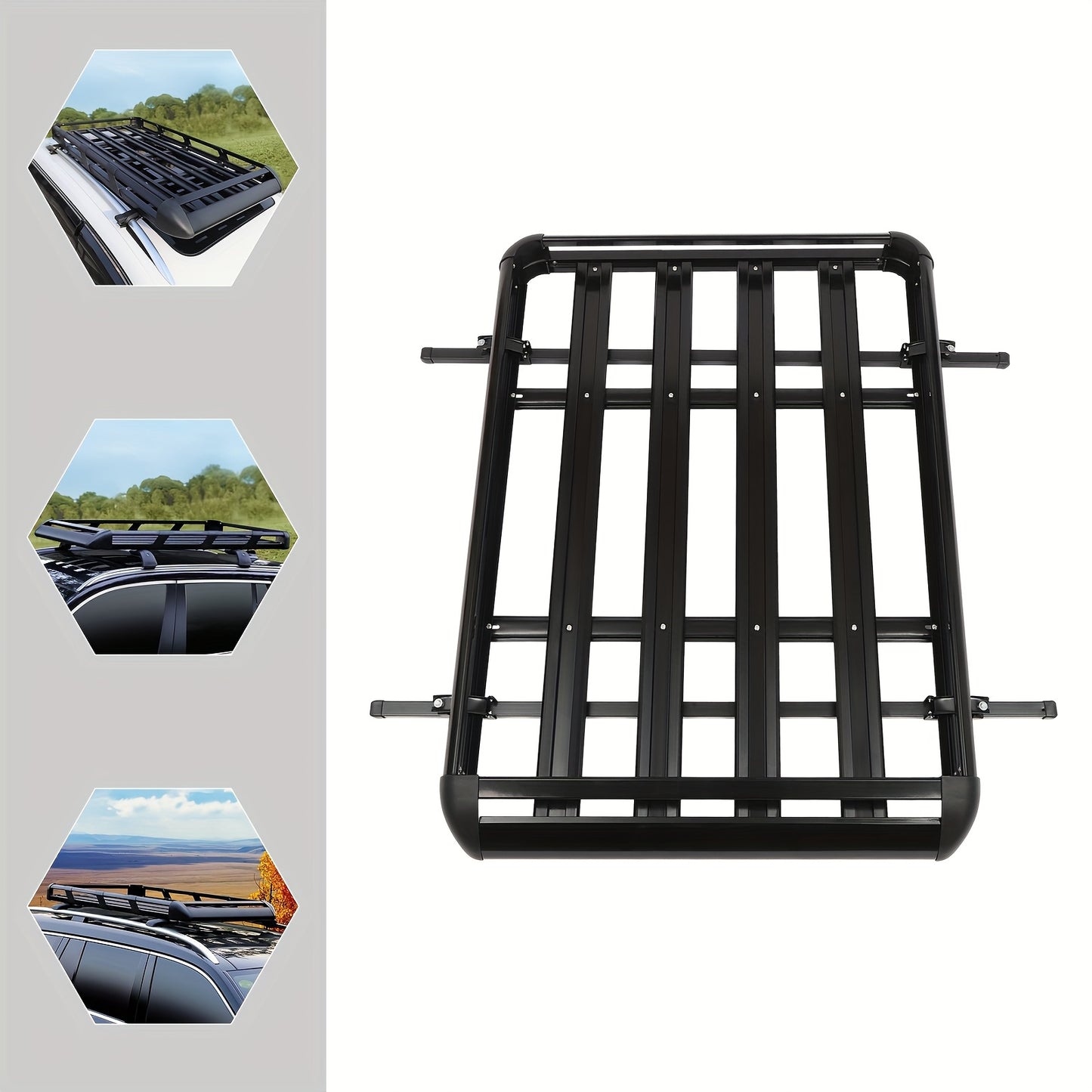 Dakmand SUV – Dakdrager Mand – Bagagekorf – Dakrek Ladebak – Zwarte Aluminium Dakmand – 160 cm Lengte – Maximaal 150 kg Draagvermogen