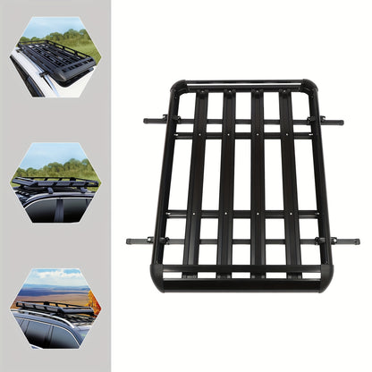 Dakmand SUV – Dakdrager Mand – Bagagekorf – Dakrek Ladebak – Zwarte Aluminium Dakmand – 160 cm Lengte – Maximaal 150 kg Draagvermogen