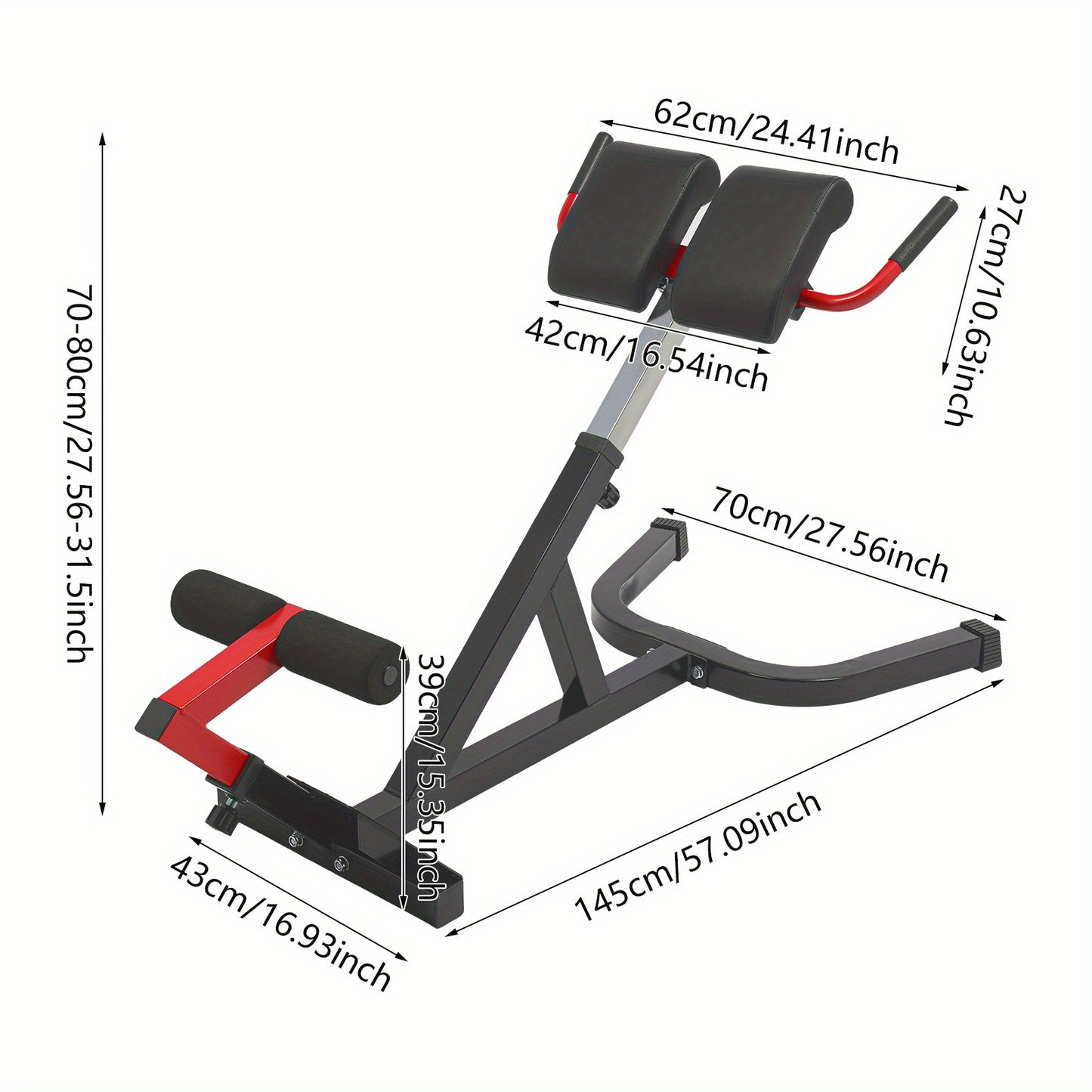 OUKANING Multi-Functional Weight Bench, Roman Chair Workout Bench, Sit Up Bench Ab, Back, and Core Strength Exercise Fitness Hyperextension Weight Bench Back Extension Bench for Multi-Functional Full Body Workout