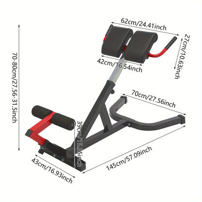 OUKANING Multi-Functional Weight Bench, Roman Chair Workout Bench, Sit Up Bench Ab, Back, and Core Strength Exercise Fitness Hyperextension Weight Bench Back Extension Bench for Multi-Functional Full Body Workout