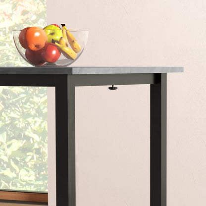 Eettafel – Keukentafel – Uitschuifbare Tafel – Uitklapbare Eettafel – Tafel Voor 6 Personen – Donkergrijs – Melamine Blad – Stalen Poot