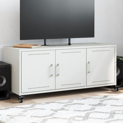 Tv Meubel – Tv Kast – Tv Meubels – Media Kast – Dressoir – Wit – Koudgewalst Staal – 100,5x39x43,5 cm