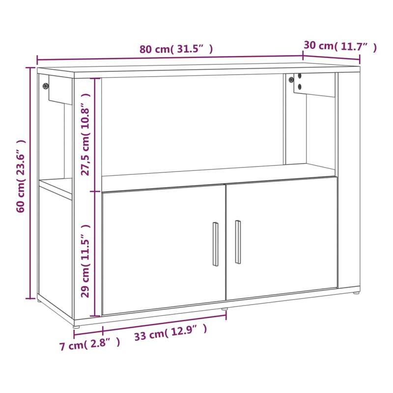 Modern White Sideboard with Glass Display Shelves & Removable Storage Basket - 80x30x60cm, Hardwood Furniture for Living Room, Bedroom, Office - Minimalist Design with Open Shelves & Closed Cabinets, Sideboard Cabinet, Bedroo
