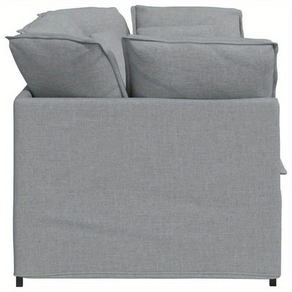 Modular Sofa with Cushions, Light Grey Fabric