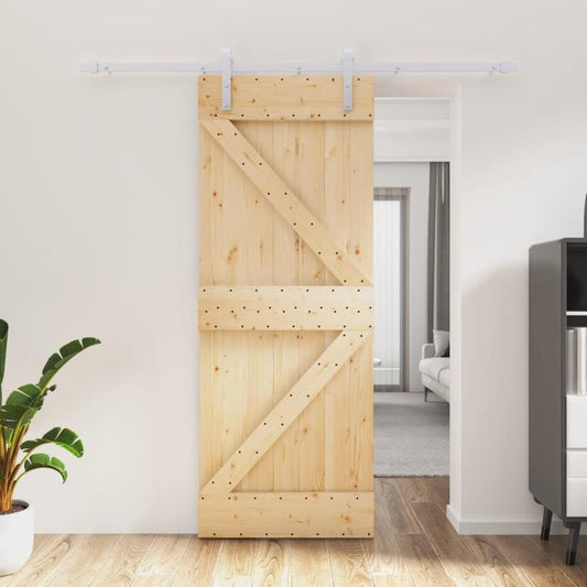 Schuifdeur – Schuifwand – Kamerscherm – Kastdeur – Ruimteverdeler – Massief Grenenhout – 80x210 cm – Lichtgewicht en Verwijderbaar
