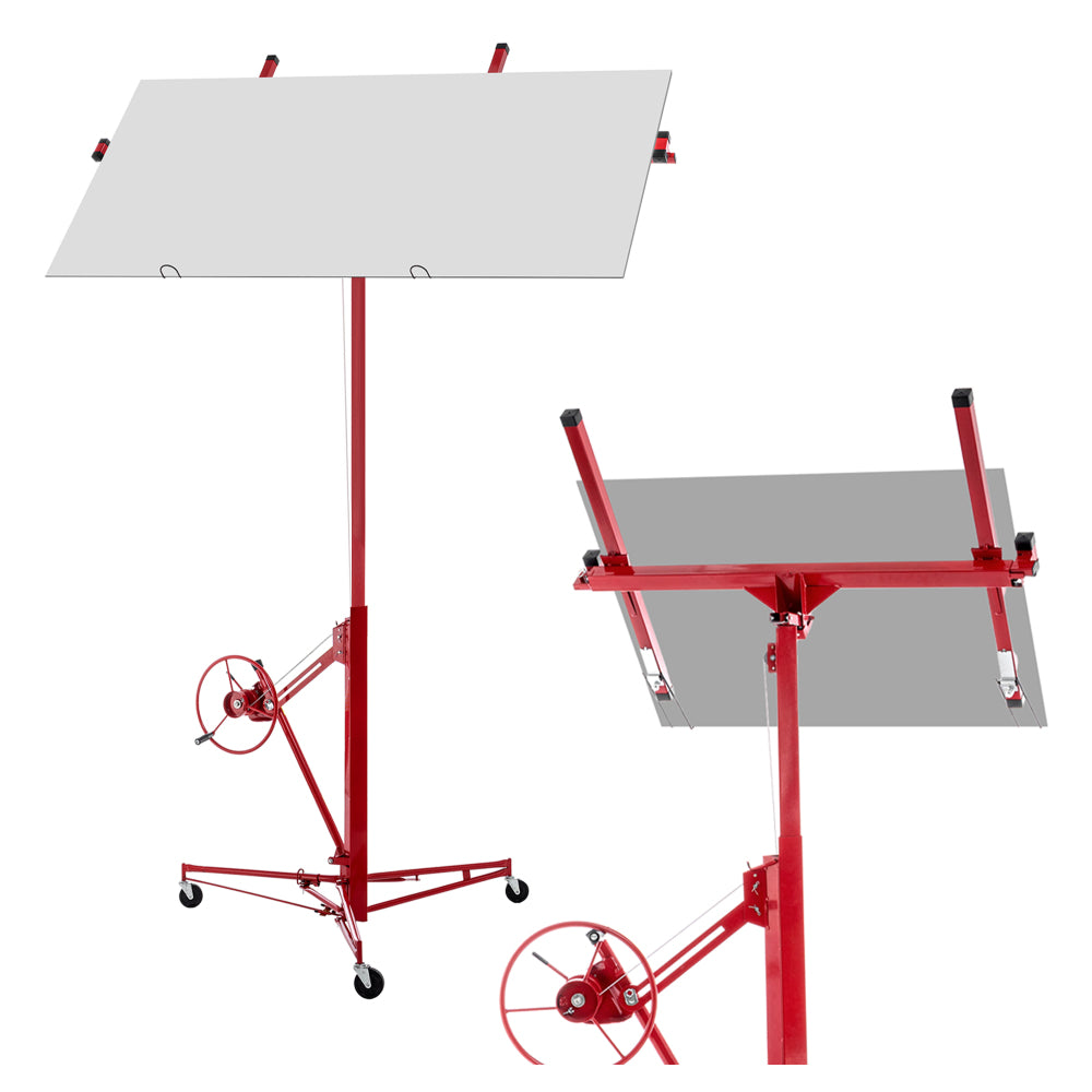 Gipsplaatheftruck – Gypsum Board Lifter – Plaat Tilwagen – Platen Klem – Gipsplaat Tilapparaat – Verstelbare Werkhoogte 140-350 cm – Kantelbaar Tot 60 Graden