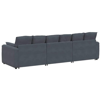 Hoekbank – Modulaire Bank – Loungebank – Zitbank – 3-zitsbank – Lichtgrijs – Polyester Bekleding – Stevig Metalen Frame