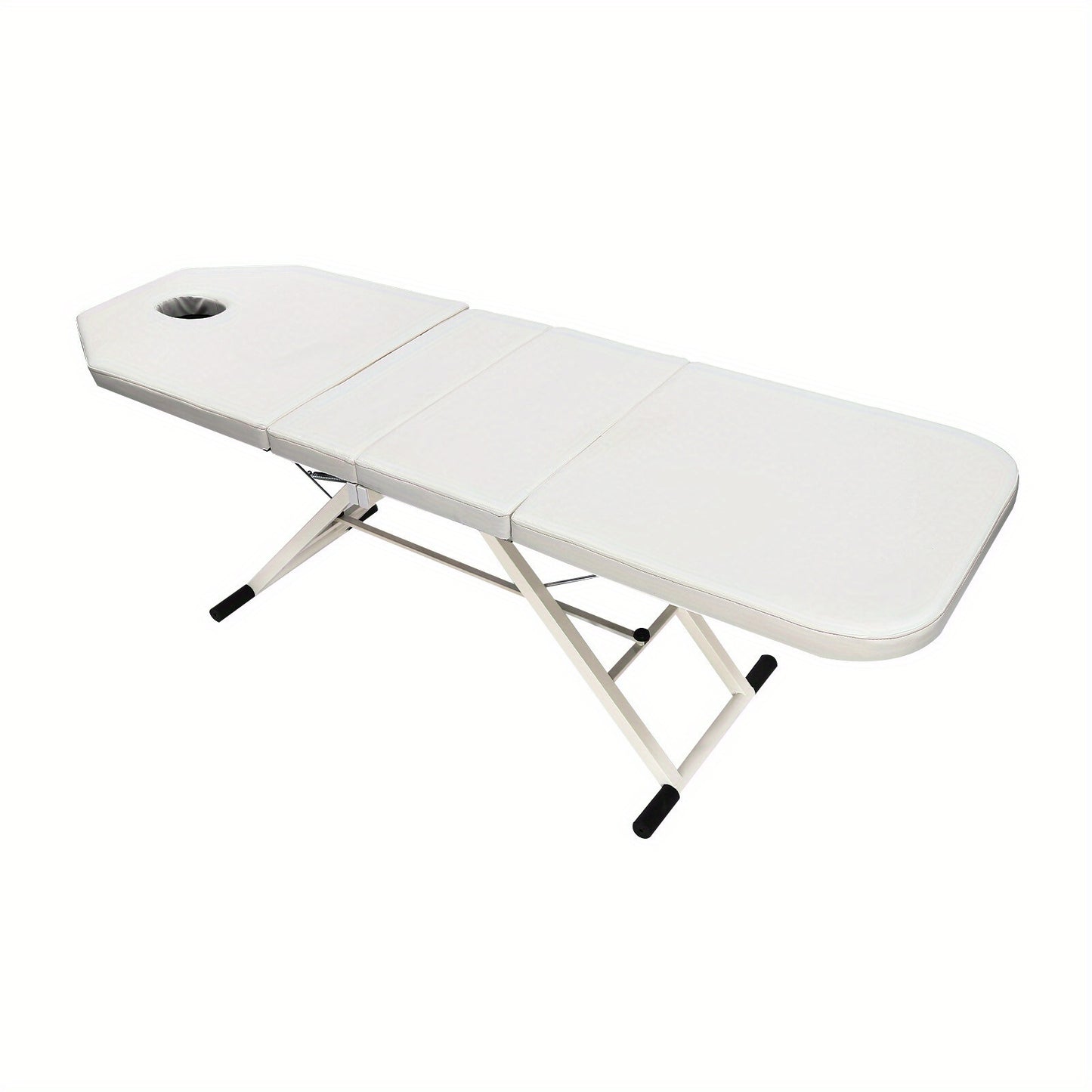 Massagetafel – Behandelbank – Massagebed – Massagebank – Schoonheidstafel – Opvouwbaar – Draagbaar – Hoogwaardig Fijn-Cel Schuim – Water- en Olieafstotend PVC – Wit