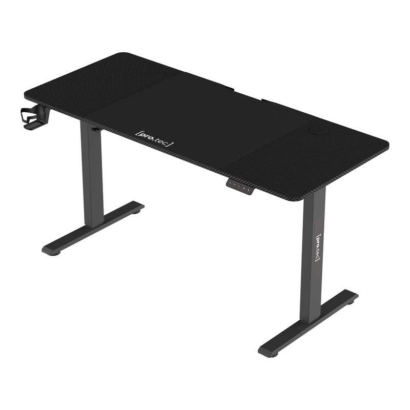 Bureaublad – Bureau – Zit-Sta Bureau – Verstelbaar Bureau – Elektrisch Verstelbaar – Hoogte 72-117 cm – XXL Muismat 120x60 cm – Zwart
