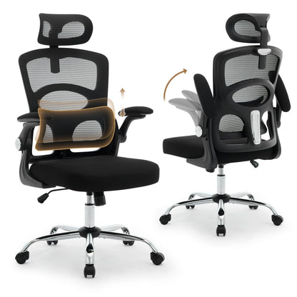 Ergonomische Bureaustoel – Bureaustoel Met Hoge Rugleuning – Draaistoel – Gamingstoel – Computestoel – Ademend Mesh – Verstelbare Hoofdsteun – Stabiel Metalen Frame