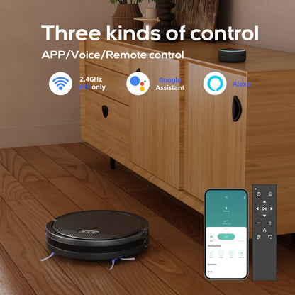 Robotic Vacuum Cleaner, Automatic Self-Charging, Robot Vacuum 4000Pa Powerful Suction, 120 Mins Runtime, Wi-Fi/App/Alexa Control, For Pet Hair, Hard Floor And Low-Pile Carpet.