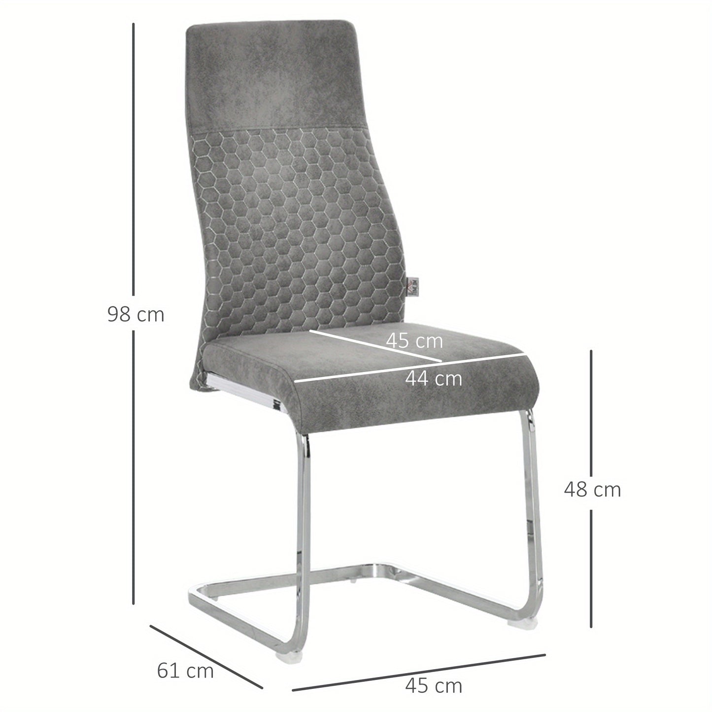 Eettafelset – Tafel Met Stoelen – Keukentafelset – Kleine Eetkamerset – Compacte Eettafel – Grijs Stalen Frame – Fluweelzachte Zitting – 45x61x98 cm – Modern Design – Ruimtebesparend