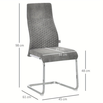 Eettafelset – Tafel Met Stoelen – Keukentafelset – Kleine Eetkamerset – Compacte Eettafel – Grijs Stalen Frame – Fluweelzachte Zitting – 45x61x98 cm – Modern Design – Ruimtebesparend