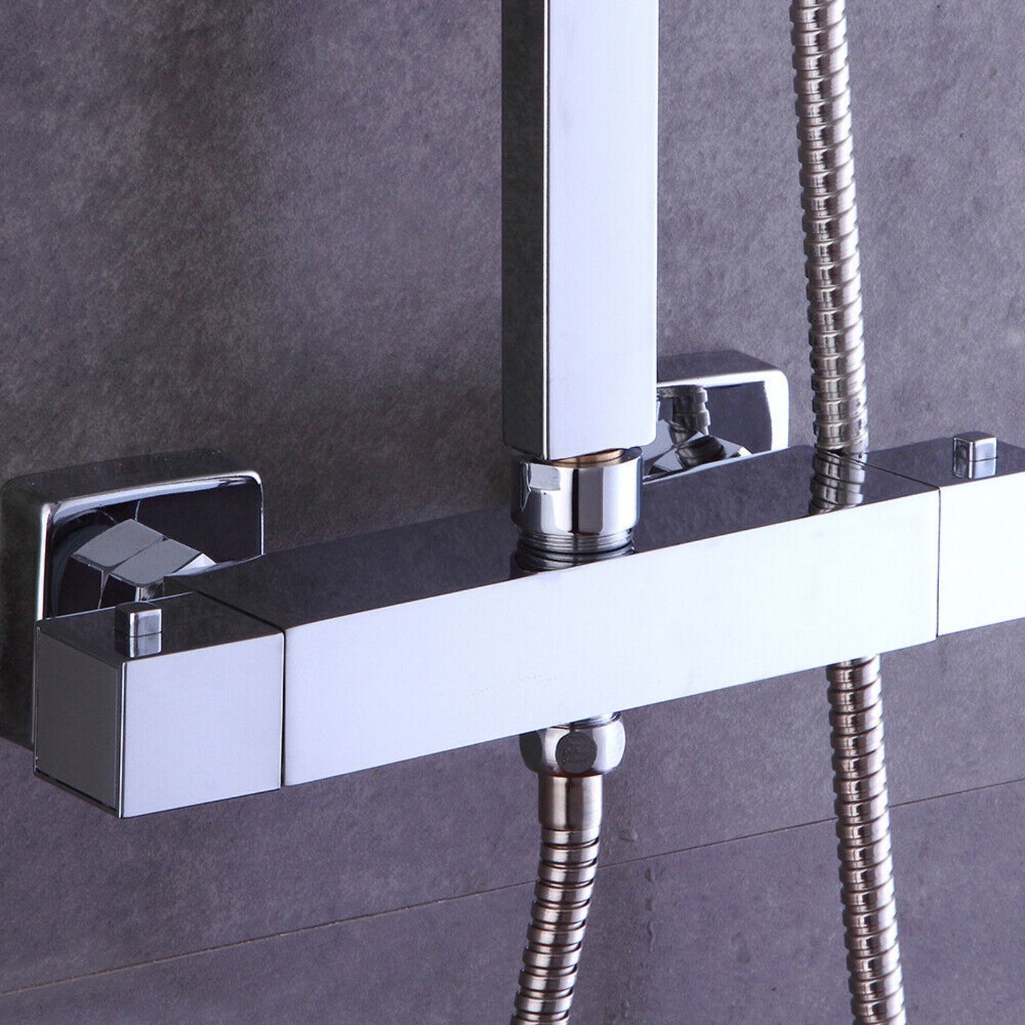 Douche Systeem – Douche Set – Handdouche – Douchekraan – Douche Fitting – Roestvrij Staal – 30 cm Regenkop – Thermostaatregeling