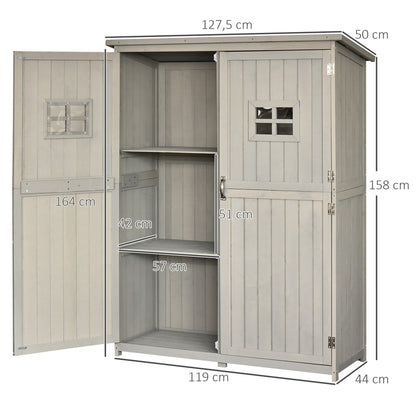 Tuinhuisje – Tuinkast – Tuinschuur – Berging – Opbergkast – Hout – Waterdicht Bitumen Dak – 127,5x50x164 cm
