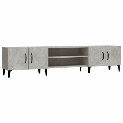 TV Cabinet Concrete Grey 180x31.5x40cm Engineered Wood TV Stand Entertainment Center with Storage, Media Television Table for Living Room Bedroom