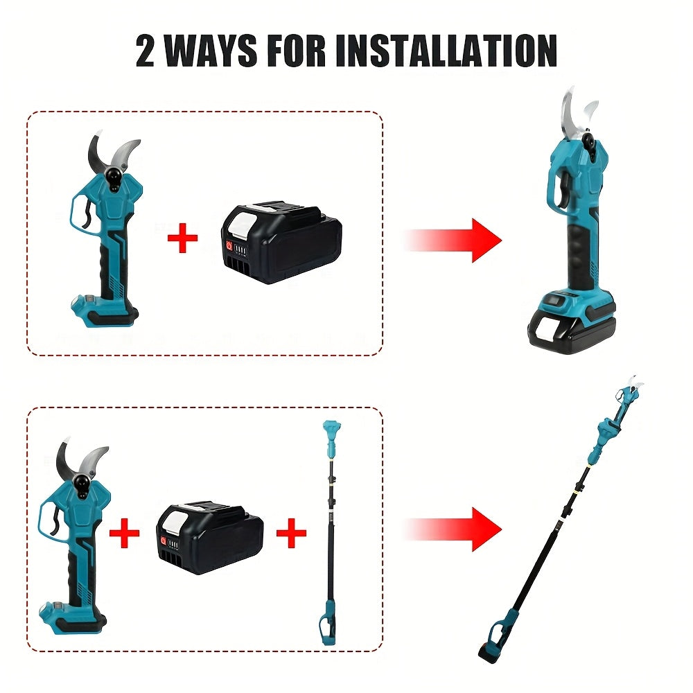 Elektrische Snoeischaar – Draadloze Snoeischaar – Tuinschaar – Snoeigereedschap – 1300 mAh Accu – Roestvrijstalen Messen – Verlengstok 2,5 Meter - met 1 batterij