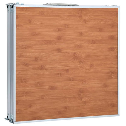 Opvouwbare Campingtafel – Kampeertafel – Picknicktafel – Tuinmeubel – Outdoor Tafel – Aluminium Frame – Houten Tafelblad – Compact Opvouwbaar