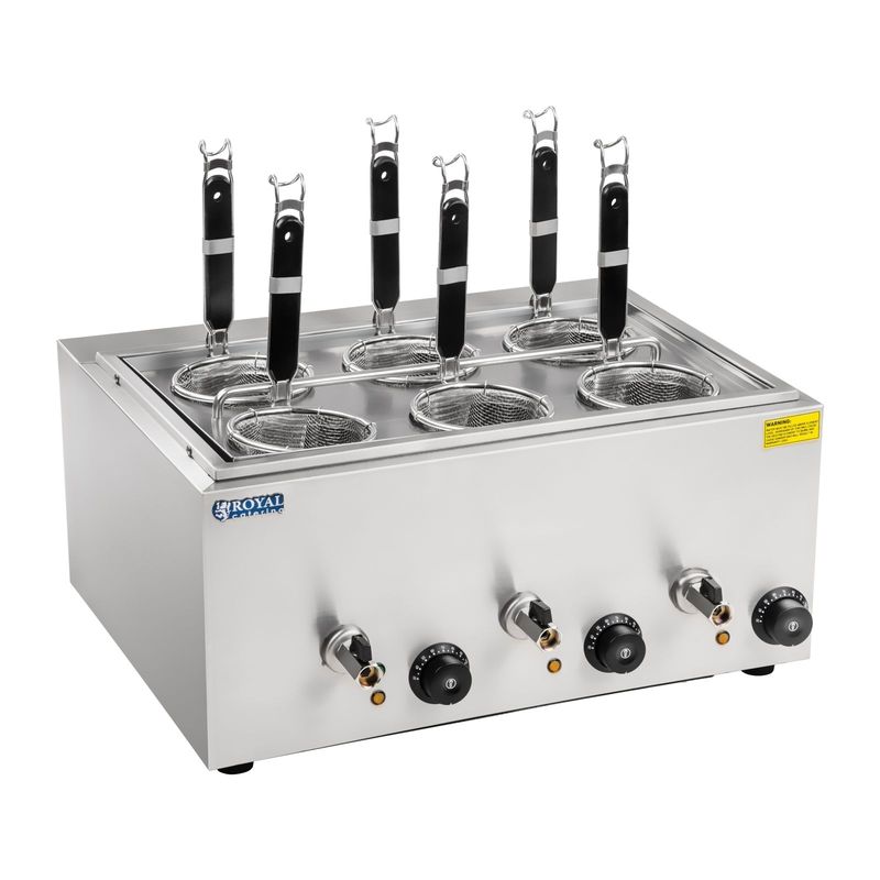Macaroni-koker – Pasta-ketel – Dumpling-koker – Kookketel – Multi-compartiment Koker – Roestvrij Staal – 3 Compartimenten met Aftapkraan