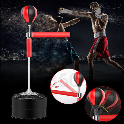 Bokszak – Staande Bokszak – Kickboks Zak – Bokspaal – Opblaasbare Boksbal – Verstelbare Hoogte 190 cm – Draaibare Speedball
